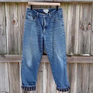 LL Bean Classic Fit Flannel Lined Jeans 33x30 Straight Leg Cuffed